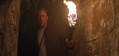 Nicholas Cage with the torch of Lucifer