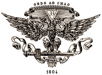 A Masonic insignia featuring the motto Ordo Ab Chao. 
