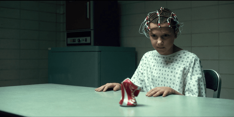 Eleven bends a can using with her mind.