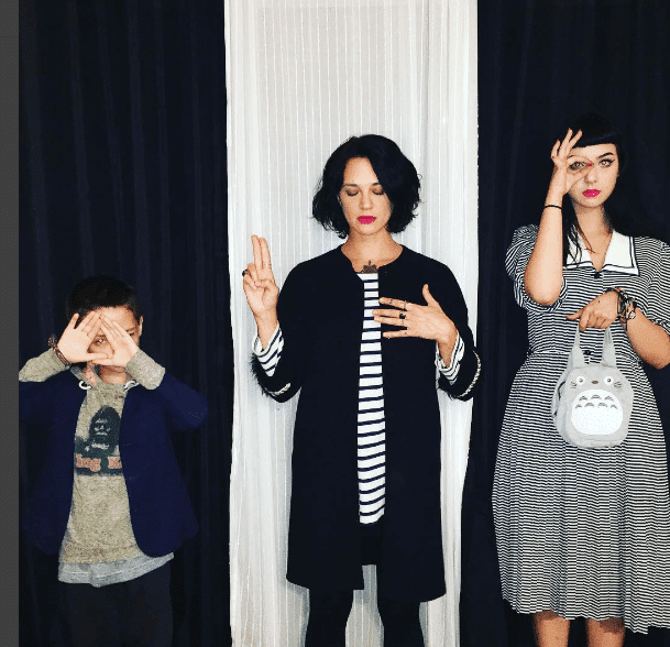 Model Asia Argento is making sure her entire family is doing that Illuminati crap.