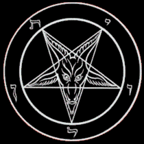 The Sigil of Baphomet, the official symbol of the Church of Satan features the Goat of Mendes inside an inverted pentagram.