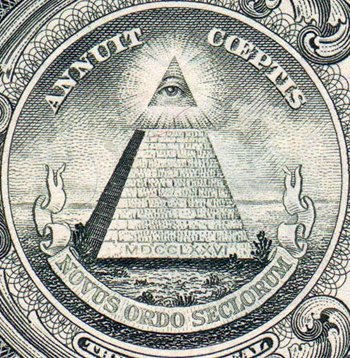 The Great Seal of the United States features the unfinished Great Pyramid of Giza, a symbol of the unfinished work of the Esoteric Orders: a New World Order. The Seal was adopted on the American dollar by Franklin Delano Roosevelt, a 32nd Degree Freemason and a Knight of Pythias with ties Manly P. Hall.