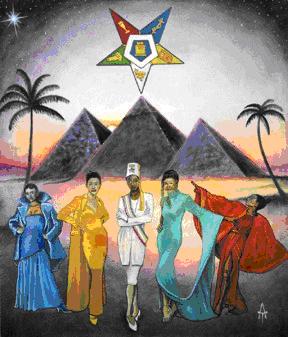 OES art depicting Sirius above the Great Pyramid.