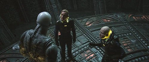The crew finally meets one of its "Engineers", a giant alien. Unfortunately, the alien didn't feel like discussing.