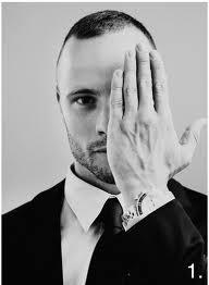 Here's Pistorius giving the Illuminati One-Eyed salute. Yeah, there's some occult elite Agenda going on with that guy.