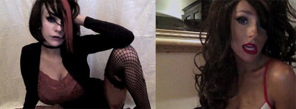 Speaking of Sex Kittens, Courtney Stodden is quickly becoming the most blatant example of it in the "celeb world". She recently put online YouTube videos where she embodies alter personas with a different name, accent and the whole shebang. The screenshot on the left is her with a "goth" alter and the one on the right is latina. 