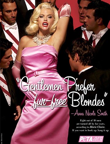 Anna-Nicole Smith in a recreation of Monroe's movie "Gentlemen Prefer Blondes".