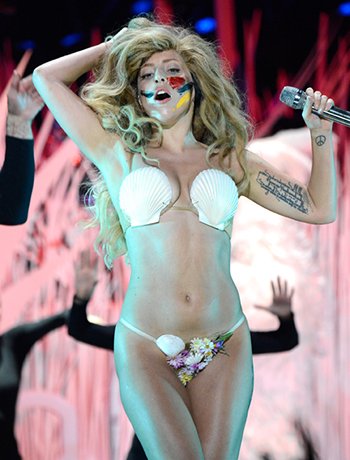 In the last part of the show, Gaga unveils her last "persona" - an embodiment of the goddess Venus as depicted in "The Birth of Venus" by Botticelli.. 
