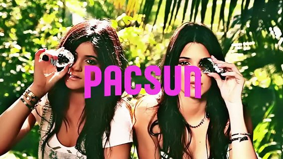 If you haven't been "keeping up with the Kardashians" (why should you), Kylie and Kendall Jenner are the family's youngest girls. Apparently, they are being introduced to the whole Illuminati entertainment business world. In this video ad for the brand Pacsun, the sisters pose wearing hats saying "Brat" and other weird stuff. The ad ends with a short video looping them doing the one-eye thing. 