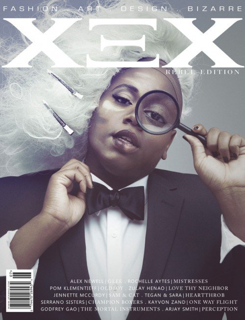Here's Glee's Alex Newell on the cover of Xex mag doing an One-Eye thing. Well, maybe it's coincidence.