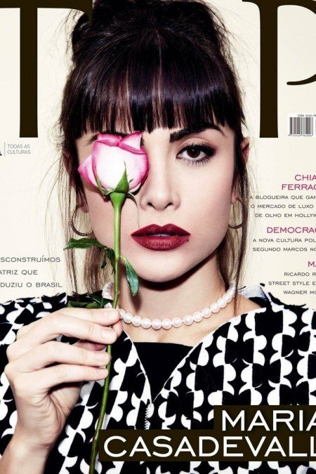 Another magazine cover, another one-eyed salute. Remember that all of these magazine covers were released in the past few weeks. This is Brazilian actress Maria Casadevall on the cover of Top Magazine.