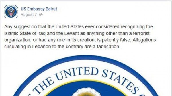 Facebook post of US Embassy in Beirut.