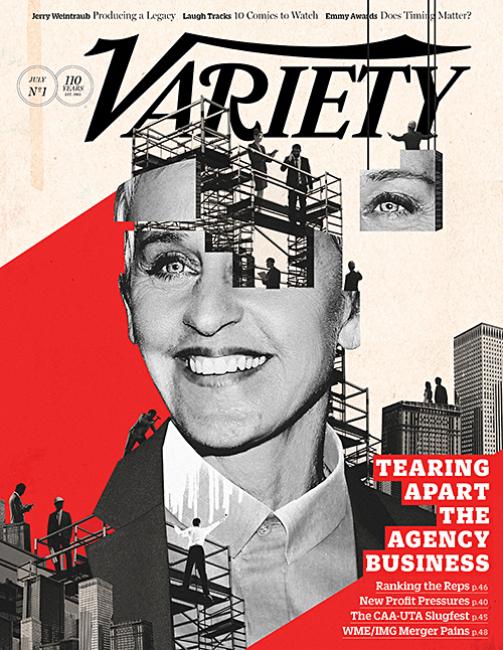 As usual, the one-eye sign was prominently featured on a whole bunch magazine covers, clearly reminding us who controls mass media. Here's Ellen Degeneres on the cover of Variety with one of her eyes being removed by some dudes.
