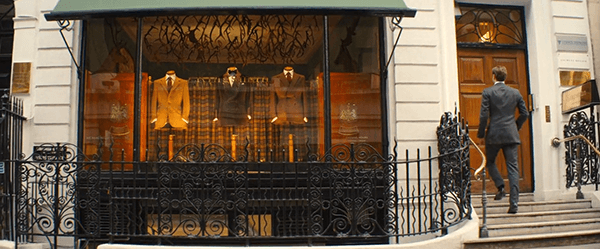 The London headquarters of Kingsman is a classy tailor shop.