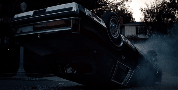 The trilogy begins with a black car that is upside down. This image becomes meaningful later on in the trilogy.