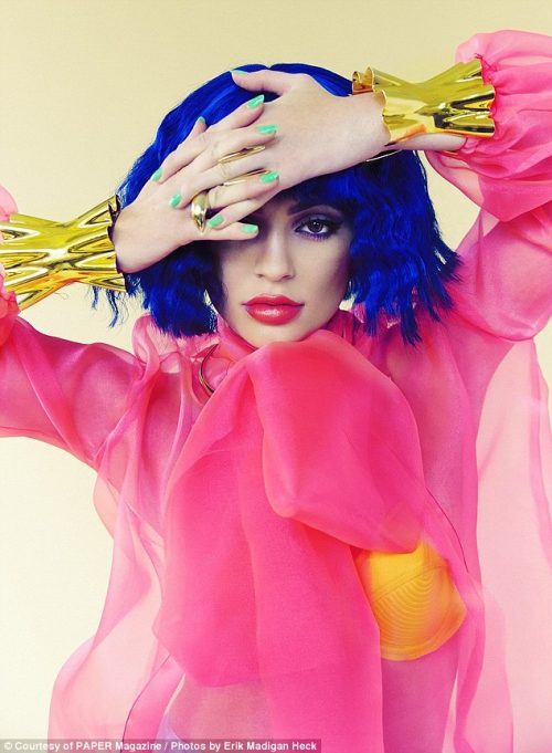 As usual, a bunch of stars did the one-eye sign to remind you of their handlers. This is Kylie Jenner in Paper Magazine.