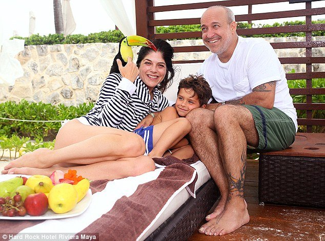 Blair with her son and ex-boyfriend Jason Bleick in Cancun.