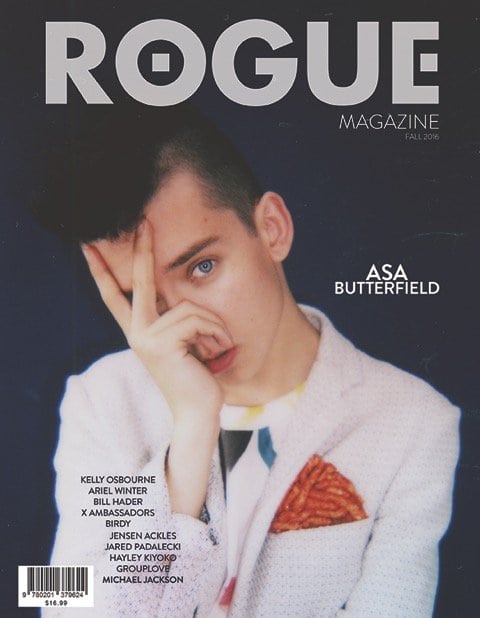 Asa Butterfield was also on the cover of Rogue magazine with, once again, the one-eye sign. How can one not acknowledge the insistence of the symbol across mass media? These celebrities are all telling us that theyre slaves to a system and nobody is seeing it.