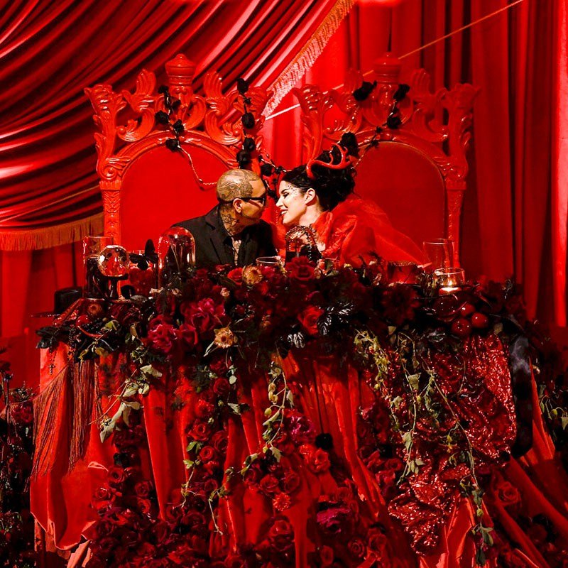 bride and groom in thrones Kat Von D's Wedding Was an Occult Elite Ritual