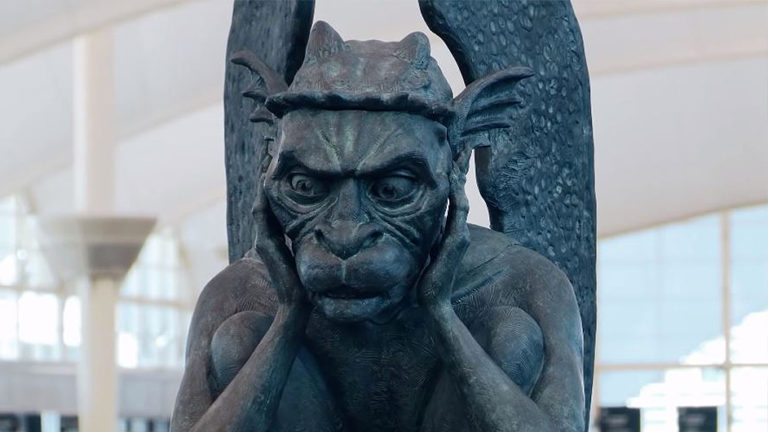 The Denver Airport Installs a Talking Gargoyle That Says “Welcome to the Illuminati Headquarters”