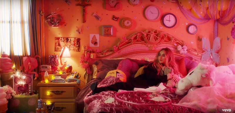 inmybed2 Sabrina Carpenter's "In My Bed": A Video about the Mind Control of a Young Girl ... Made by Disney