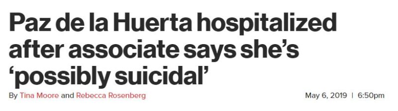 2019 09 25 13 42 13 Actress de la Huerta rushed to hospital after associate calls 911 e1569433355518 The Troubling Case of Paz de la Huerta and Her (Now Deleted) Instagram Account