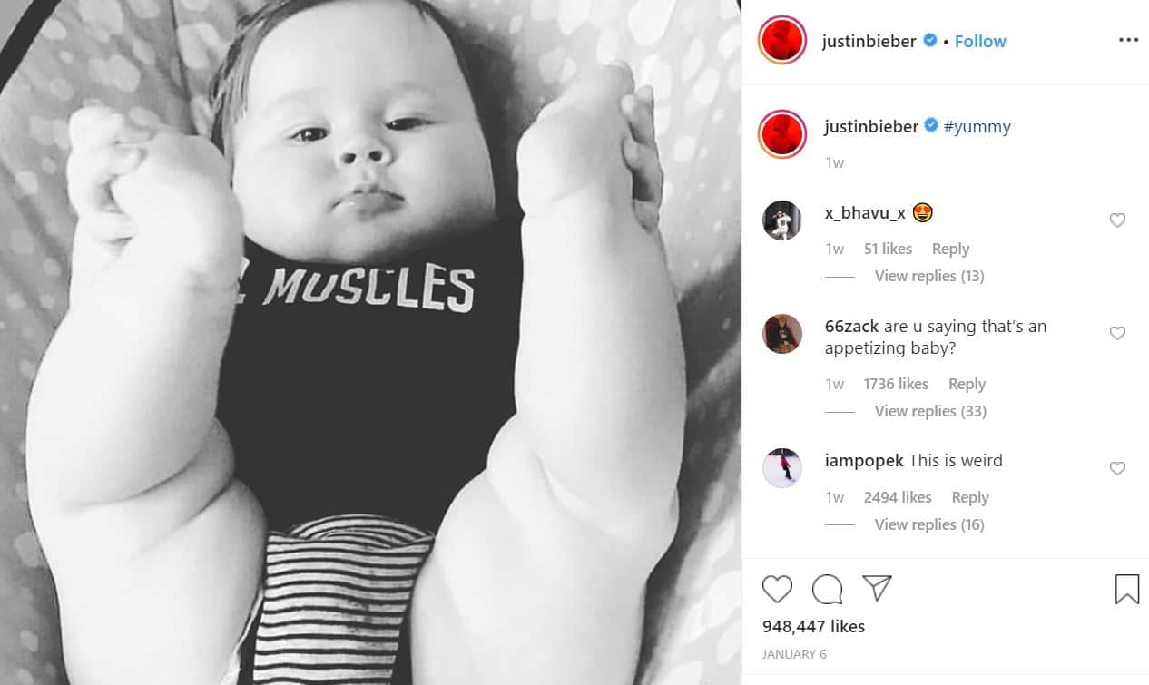 2020 01 15 15 28 15 Justin Bieber @justinbieber • Instagram photos and videos Why is Justin Bieber Tagging Babies "Yummy" on Instagram? The Answer is Sickening.