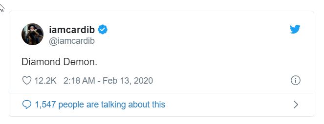 2020 02 17 10 03 31 Cardi B Fans Are Losing Their Minds Over This Tweet Debuting Her ‘New Name’ BE Symbolic Pics of the Month 02/20