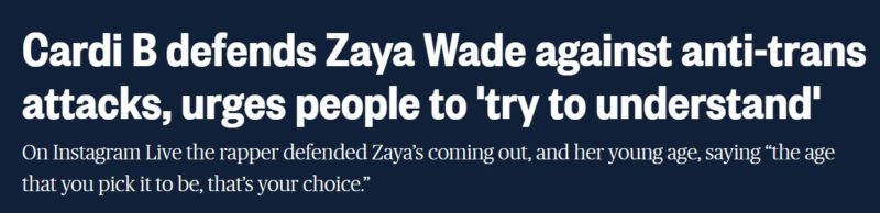 2020 02 25 11 42 21 Cardi B defends Zaya Wade against anti trans attacks urges people to try to un e1582648999172 Dwyane Wade's 12-Year-Old Transgender Child and the Media Tour "Promoting" Her