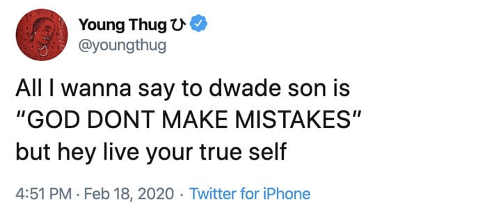 young thug tweet Dwyane Wade's 12-Year-Old Transgender Child and the Media Tour "Promoting" Her