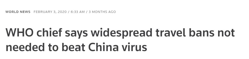 2020 04 20 13 02 38 WHO chief says widespread travel bans not needed to beat China virus Reuters "Together At Home" Was An Infomercial for the Global Elite and its Agenda