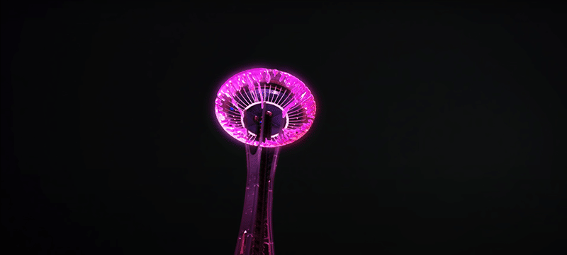 needle10 The New Year's Eve "Virtual Light Show" at the Seattle Space Needle Was Highly Symbolic