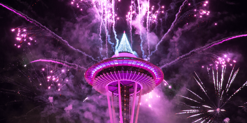 spaceneedle2019 The New Year's Eve "Virtual Light Show" at the Seattle Space Needle Was Highly Symbolic
