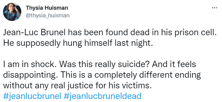 3 1 Jean-Luc Brunel (Who Allegedly Procured Over 1,000 Girls to Jeffrey Epstein) Found Hanged in Jail