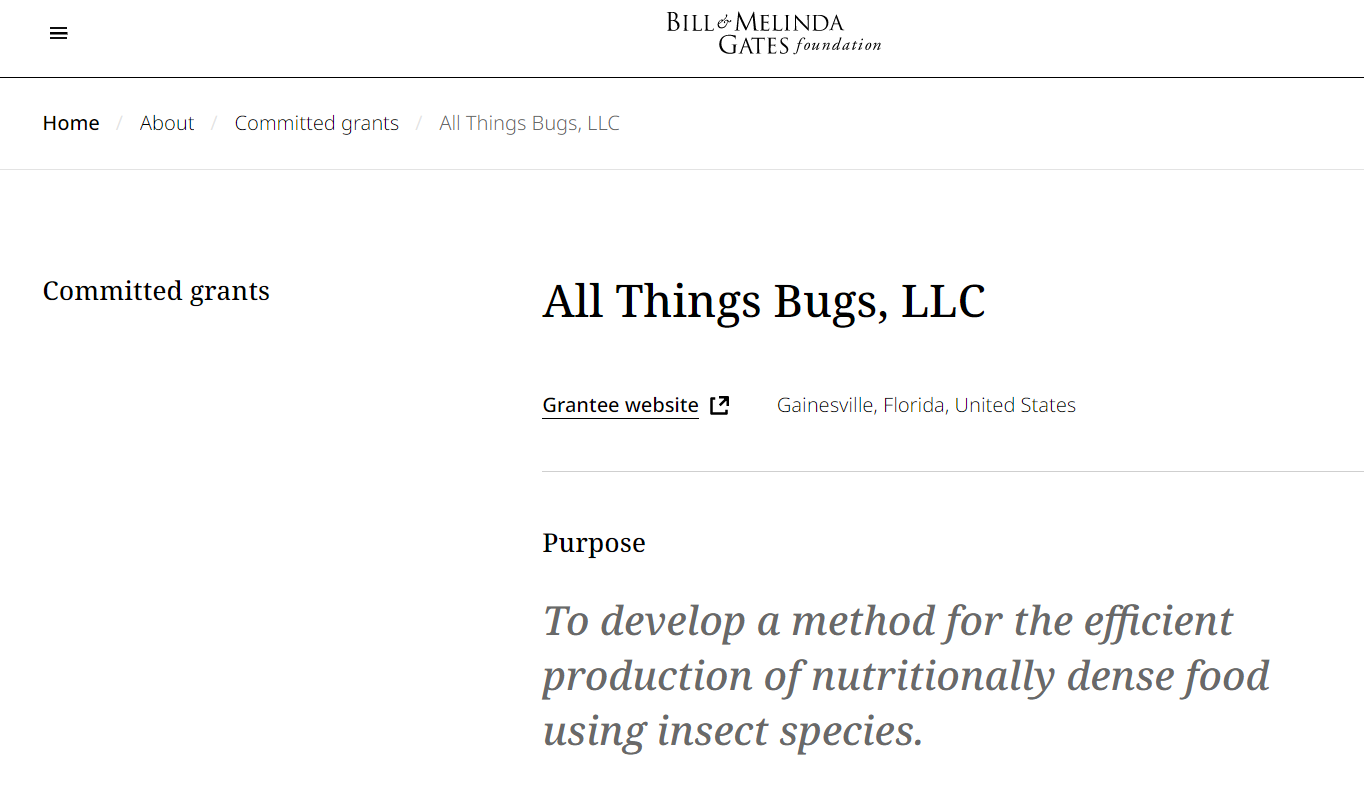2022 09 28 16 21 37 All Things Bugs LLC Фонд Билла Мелинды Гейтса Элита отчаянно пытается убедить вас съесть жуков. И вот почему.
